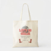 Laat ons meiden naar Disco Cowgirl Bachelorette Tote Bag (Voorkant)