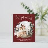 Laat ons Merry ophalen | Kerstmis met geborsteld e Feestdagenkaart (Staand voorkant)