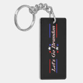 Laat ons met brandon FJB Red White Blue Stars Stri Sleutelhanger (Voorkant Links)