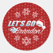 Laat ons met kerstcadeaulabel gaan ronde sticker (Voorkant)