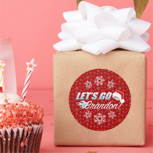 Laat ons met kerstcadeaulabel gaan ronde sticker (Feest)