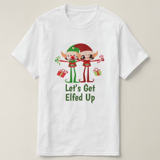 Laat ons met kerstcadeautjes komen op persoonlijke t-shirt (Design voorkant)