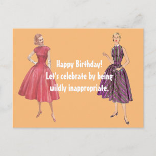 Laat ons ongeschikte Funny Retro Birthday zijn Briefkaart