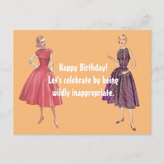Laat ons ongeschikte Funny Retro Birthday zijn Briefkaart (Voorkant)