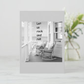 "LAAT ONS ROCK EN ROLL" INVITATIE KAART (Staand voorkant)