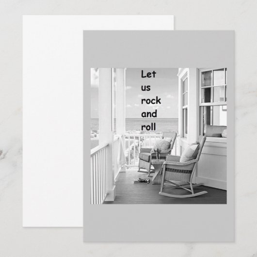 "LAAT ONS ROCK EN ROLL" INVITATIE KAART (Voorkant / Achterkant)