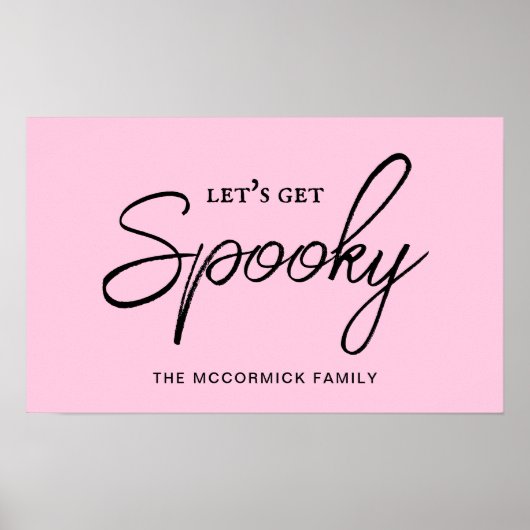 Laat ons spektaky script pastel roze halloween kri poster (Voorkant)