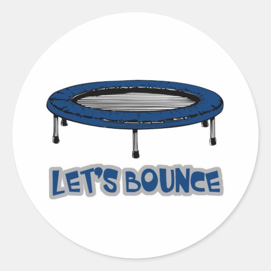 Laat Ons Springen Trampoline Ronde Sticker (Voorkant)