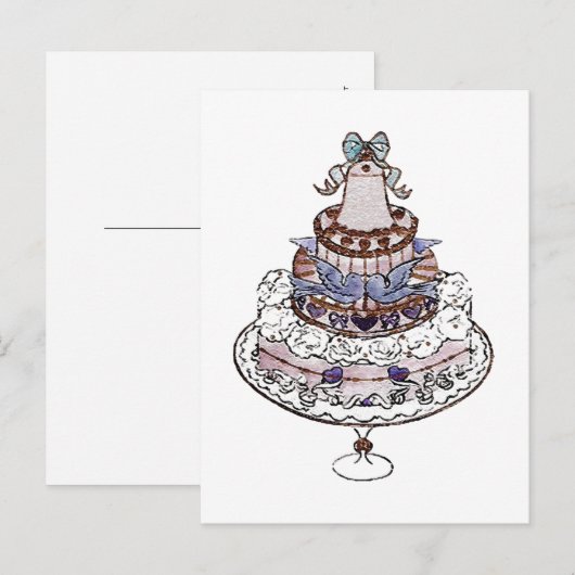 Laat Ons Taart Eten  ~ Briefkaart / Uitnodigingen (Voorkant / Achterkant)