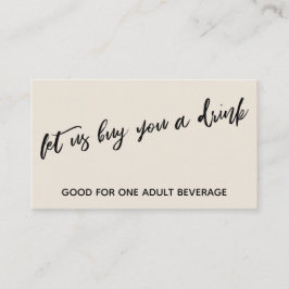 Laat ons u een Drink moderne handschriftcrème kope Informatiekaartje