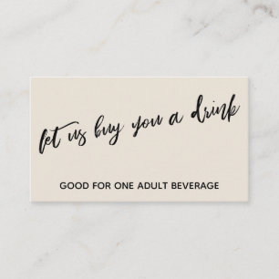 Laat ons u een Drink moderne handschriftcrème kope Informatiekaartje