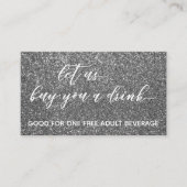 Laat ons u een Drink, Silver Glitter Vouchers kope Kortingskaartje (Voorkant)