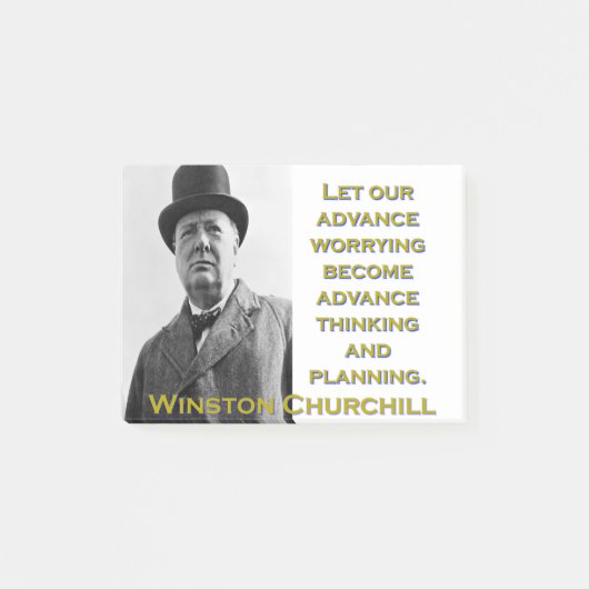 Laat onze vooruitgang zorgen maken - Churchill Post-it® Notes (Voorkant)