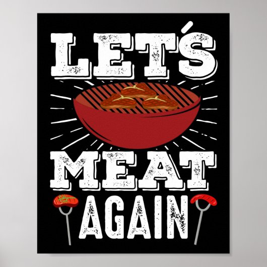 Laat opnieuw roker grill barbecue Vlees eten Poster (Voorkant)