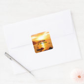 Laat oude ideeën los vierkante sticker (Envelop)