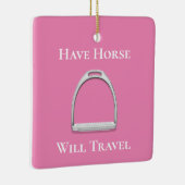 "Laat paarden reizen" Roze roze roeststrijkijzer Keramisch Ornament (Rechts)