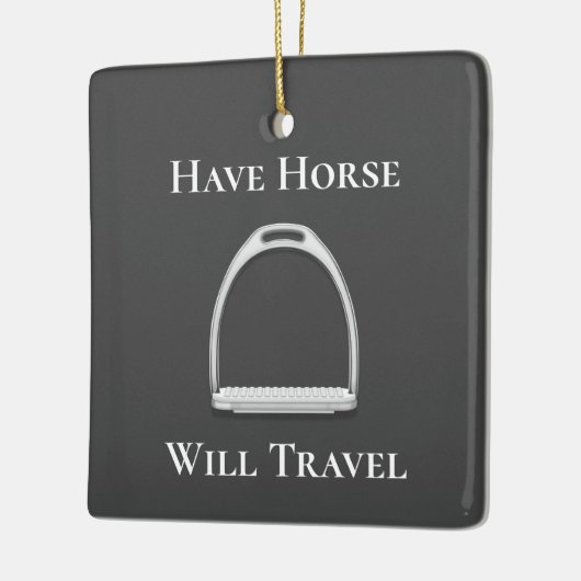 "Laat paarden reizen" Stirrup Iron Grey Keramisch Ornament (Links)