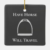 "Laat paarden reizen" Stirrup Iron Grey Keramisch Ornament (Achterkant)