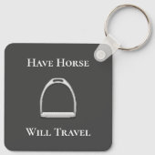 "Laat paarden reizen" Stirrup Iron Grey Sleutelhanger (Achterkant)