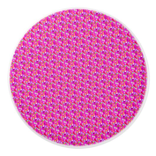 LAAT PARTIJ MET PINK MOSAIC KERAMISCHE KNOP (Voorkant)