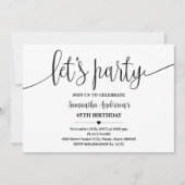 Laat partij minimalistisch elke leeftijd verjaarda kaart (Voorkant)