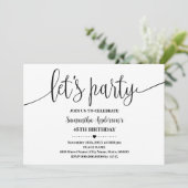 Laat partij minimalistisch elke leeftijd verjaarda kaart (Staand voorkant)