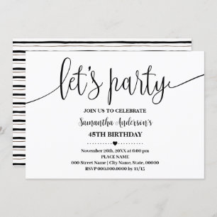 Laat partij minimalistisch elke leeftijd verjaarda kaart