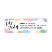 Laat partij regenboog Confetti retour adres label (Voorkant)