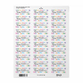 Laat partij regenboog Confetti retour adres label (Full Sheet)