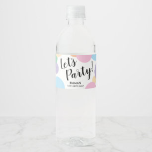 Laat partij regenboog Confetti waterflesetiket Waterfles Etiket