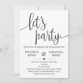 Laat partij verlovingsfeest Minimalistische bruilo Kaart (Voorkant)