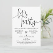 Laat partij verlovingsfeest Minimalistische bruilo Kaart (Staand voorkant)