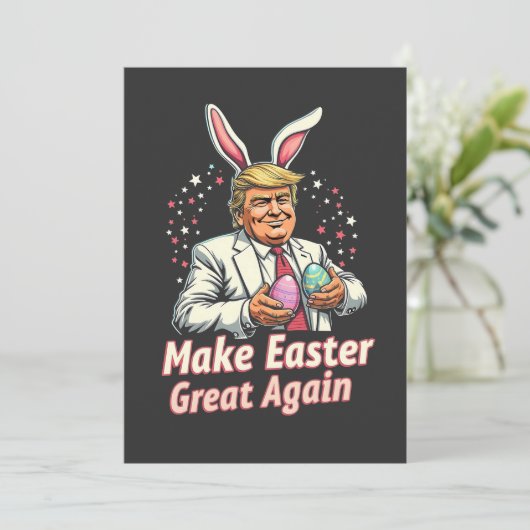 Laat Pasen weer groot worden Pasen Trump Eieren Kaart (Staand voorkant)