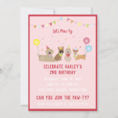Laat Pawty Birthday Party-honden Kaart (Voorkant)
