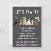 Laat Pawty Birthday Party-honden Kaart (Voorkant)