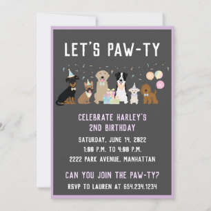 Laat Pawty Birthday Party-honden Kaart