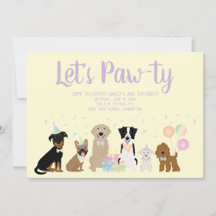 Laat Pawty Birthday Party-honden Kaart