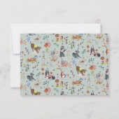 Laat Pawty Blue Dog Puppy Verjaardagsfeestje Bedankkaart (Achterkant)