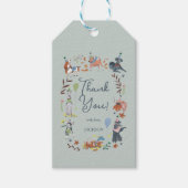 Laat Pawty Blue Dog Puppy Verjaardagsfeestje Dank  Cadeaulabel (Voorkant)