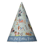 Laat Pawty Blue Dog Puppy Verjaardagsfeestje Feesthoedjes (Voorkant)