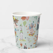 Laat Pawty Blue Dog Puppy Verjaardagsfeestje Papieren Bekers (Achterkant)