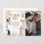 Laat Pawty Dog eerste verjaardag Bedankt! Kaart (Voorkant / Achterkant)