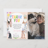 Laat Pawty Dog eerste verjaardag Bedankt! Kaart (Voorkant)