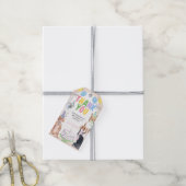 Laat Pawty Dog eerste verjaardag Dank u Label Cadeaulabel (Met Touw)