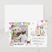 Laat Pawty Dog First Birthday Foto Dank je wel! Kaart (Voorkant / Achterkant)
