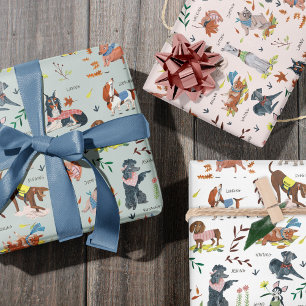 Laat Pawty Dog Puppy Birthday Party Inpakpapier Vel