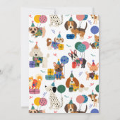Laat Pawty Dog Puppy Birthday Party Kaart (Achterkant)