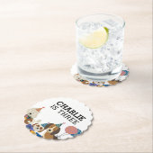 Laat Pawty Dog Puppy Birthday Party Kartonnen Onderzetters (Insitu)