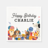 Laat Pawty Dog Puppy Birthday Party Servet (Voorkant)