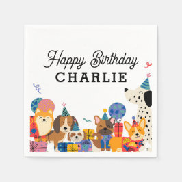 Laat Pawty Dog Puppy Birthday Party Servet